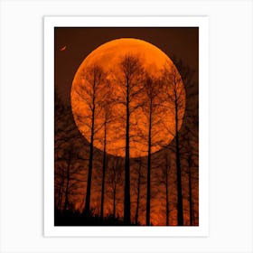 Full Moon Over Trees 1 Art Print