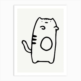 Cat Drawing Illustration Art Print