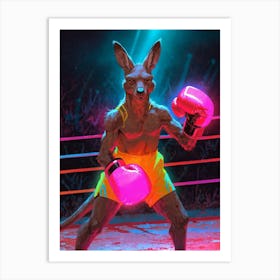 Kangaroo In Boxing Ring Art Print