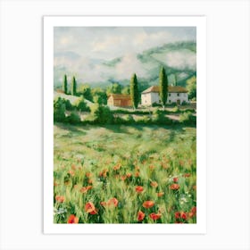 Poppies In Tuscany Art Print