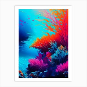 Coral Reef Waterscape Bright Abstract 3 Art Print
