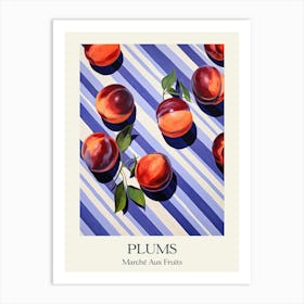 Marche Aux Fruits Plums Fruit Summer Illustration 1 Art Print