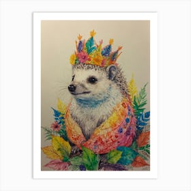 Hedgehog In A Crown Art Print