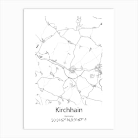 Kirchhain,Germany Minimalist Map Art Print