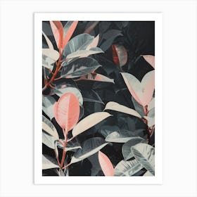 Pink Leaves 5 Art Print