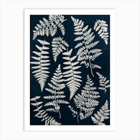 Blue Fern cyanotype Art Print