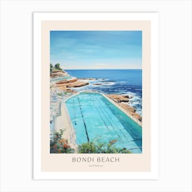Bondi Australia 2 Midcentury Modern Pool Poster Art Print