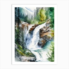 Krimml Waterfalls, Austria Water Colour  (1) Art Print