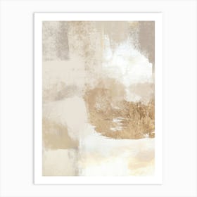 Beige Gold Abstract Painting 2 Art Print