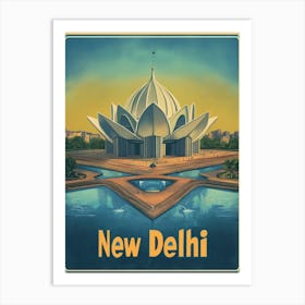 Aihrgdesign A 1970s Inspired Travel Poster For New Delhi 1 Art Print