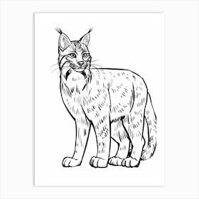 B&W Bobcat Art Print