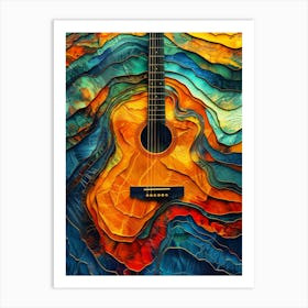 Abstract Guitar Painting music art 1 Art Print