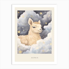 Sleeping Baby Alpaca 1 Nursery Poster Art Print