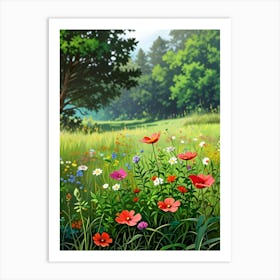 Wildflowers In The Meadow Art Print