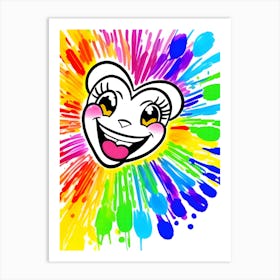 Rainbow Splatter Illustration-Reimagined Art Print