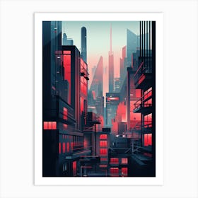 City Of London | Retrofuturism Dystopia Art Print