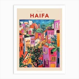 Haifa Israel 4 Fauvist Travel Poster Art Print