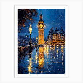 Fantasy Rainy Night In London 4 Art Print