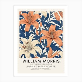 William Morris Style Art Exhibition Lily Flower Art Print