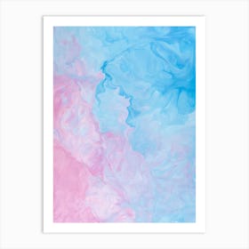 Blue And Pink Paint Art Print