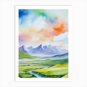Watercolor Landscape Painting 4 Art Print