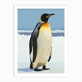 Emperor Penguin Petermann Island Minimalist Illustration 1 Art Print