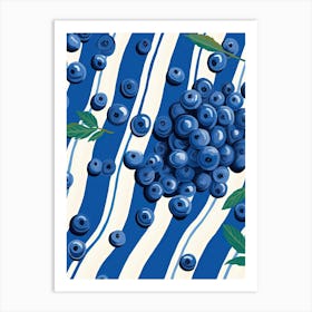 Blueberries Fruit Summer Illustration 4 Art Print