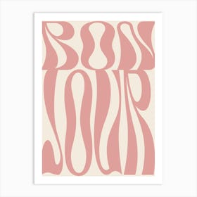 Retro Bonjour - Pink Art Print