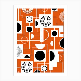 Orange Bauhaus Minimalist Art Print