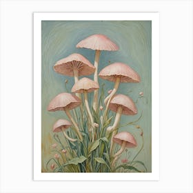 Pink Mushrooms Art Print