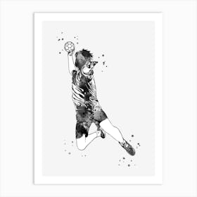 Handball Player Boy Hits The Ball 1 Art Print