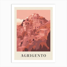 Agrigento Vintage Pink Italy Poster Art Print