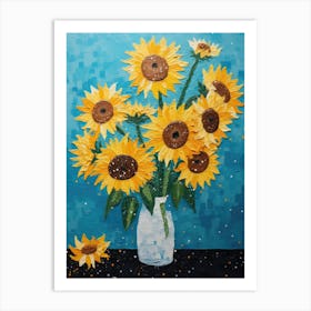 Sunflowers In A Vase 10 Art Print