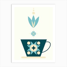 Coffee Cup With Flower Art Print