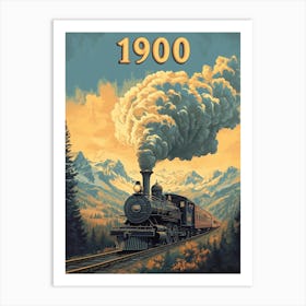 Aihrgdesign A Vintage Poster Of A Steam Locomotive In 1900 Tr C8bbd073 8616 40a0 Bdf3 Dfaa7edf89ff 3 Art Print