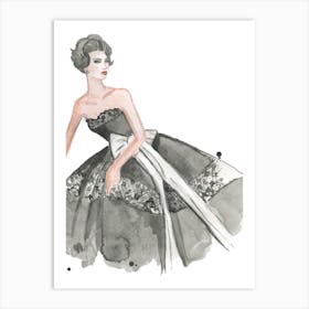 Vintage Lace Dress Fashion Couture Art Print