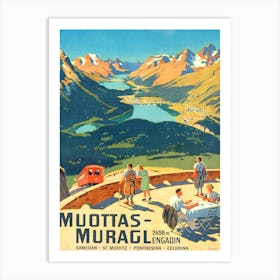 Muottas Muragl Bahn, Engadin, Switzerland Art Print