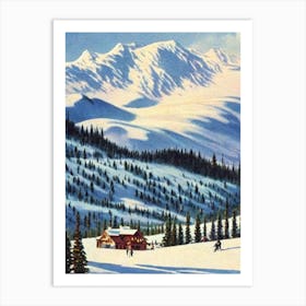 Heavenly, Usa Ski Resort Vintage Landscape 1 Skiing Poster Art Print