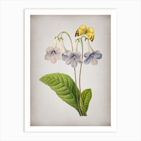 Vintage Canterbury Bells Botanical on Parchment n.0413 Art Print