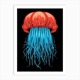 Lions Mane Jellyfish Pop Art 3 Art Print