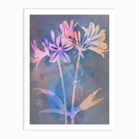 Iridescent Flower Agapanthus 1 Art Print