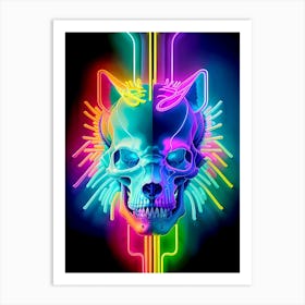 Neon Skull Canvas Print 1 Art Print