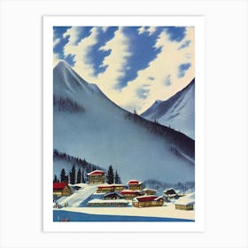 Niseko, Japan Ski Resort Vintage Landscape 3 Skiing Poster Art Print