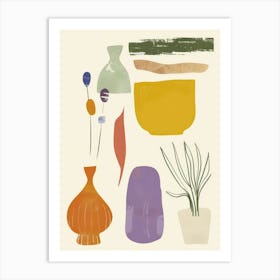 Cute Objects Abstract Illustration 3 Art Print