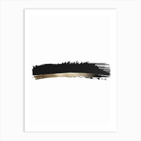 Black And Gold Brush Stroke 1 Art Print