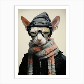 Sphynx Cat With Glasses Art Print