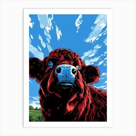 Red Cow Art Print