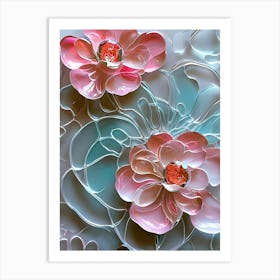 Pink Acrylic Flower Art Art Print