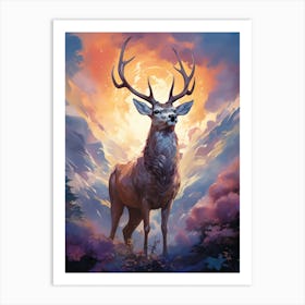 Deer In The Mountains Art Print