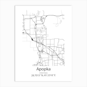 Apopka,United States Minimalist Map Art Print